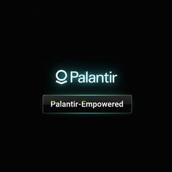 Palantir black background badge Palantir black background badge